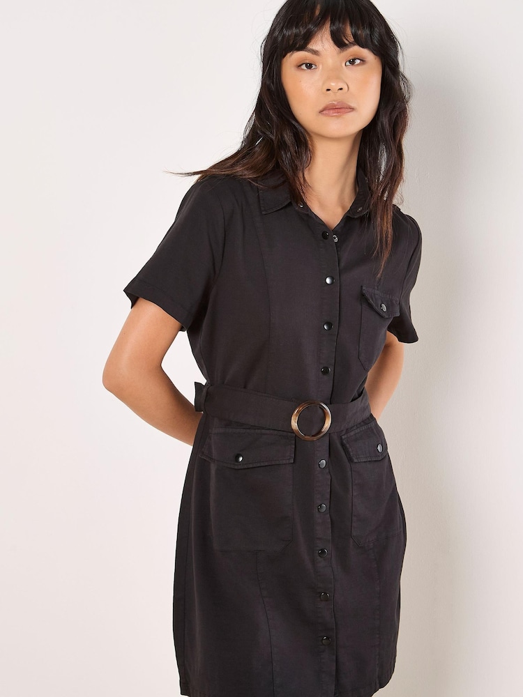 Apricot Black Buckle Cargo Dress - Image 1 of 5