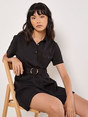 Apricot Black Buckle Cargo Dress - Image 3 of 5