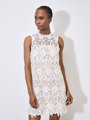 Apricot White Guipure Lace Shift Dress - Image 4 of 4