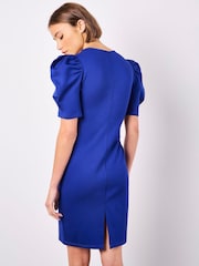 Apricot Blue Big Bow Front Ponti Dress - Image 2 of 4