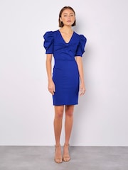 Apricot Blue Big Bow Front Ponti Dress - Image 3 of 4