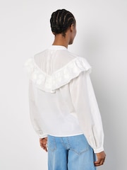Apricot White Embroidered Bib Shirt - Image 3 of 5