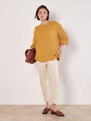 Apricot Yellow Mixed Stitch Pocket Jumper - Image 5 of 5