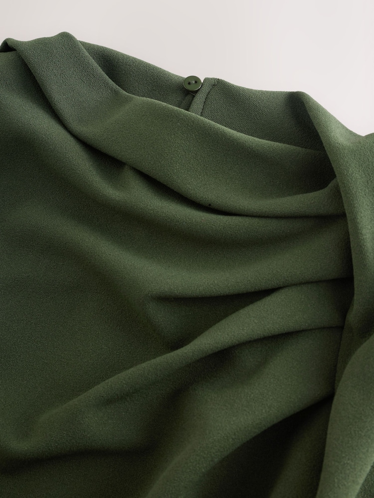 Green Occasion Cowl Neck Sleeveless Jersey Jumpsuit - Image 2 of 4 Green Occasion Cowl Neck Sleeveless Jersey Jumpsuit - Image 2 of 4