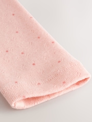 Pale Pink Spot Long Sleeve Pointelle T-Shirt (3mths-7yrs) - Image 7 of 8