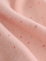 Pale Pink Spot Long Sleeve Pointelle T-Shirt (3mths-7yrs) - Image 8 of 8