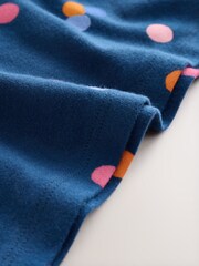 Navy Rainbow Spot Long Sleeve Roll Neck Top (3mths-7yrs) - Image 7 of 9