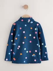 Navy Rainbow Spot Long Sleeve Roll Neck Top (3mths-7yrs) - Image 6 of 9