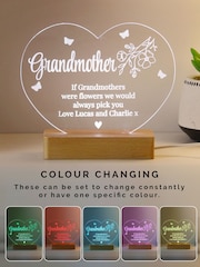 Personalised Floral Heart LED Light by PMC - Image 1 of 4