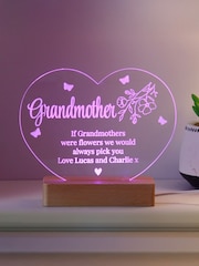 Personalised Floral Heart LED Light by PMC - Image 2 of 4
