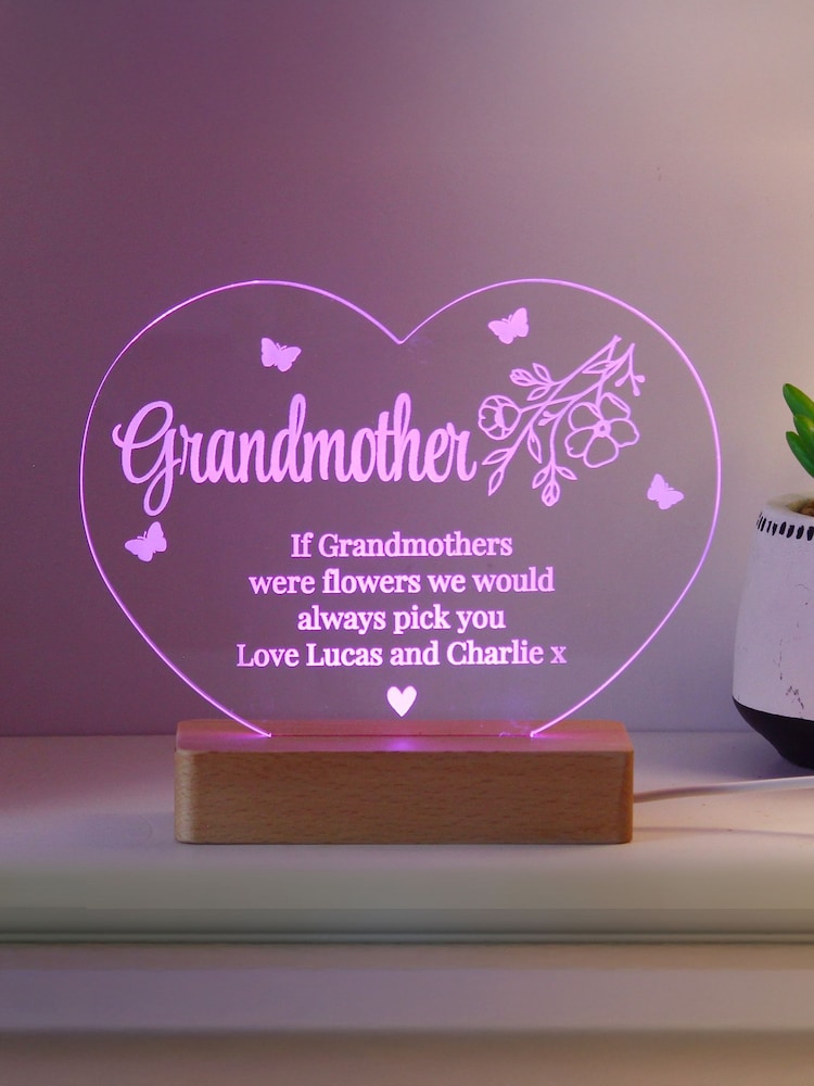 Personalised Floral Heart LED Light by PMC - Image 2 of 4