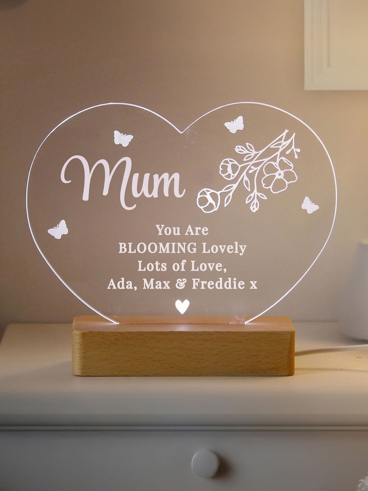 Personalised Floral Heart LED Light by PMC - Image 4 of 4