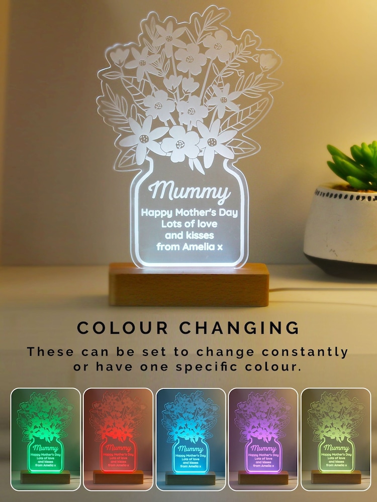 Personalised Flower Vase LED Light by PMC - Image 1 of 4