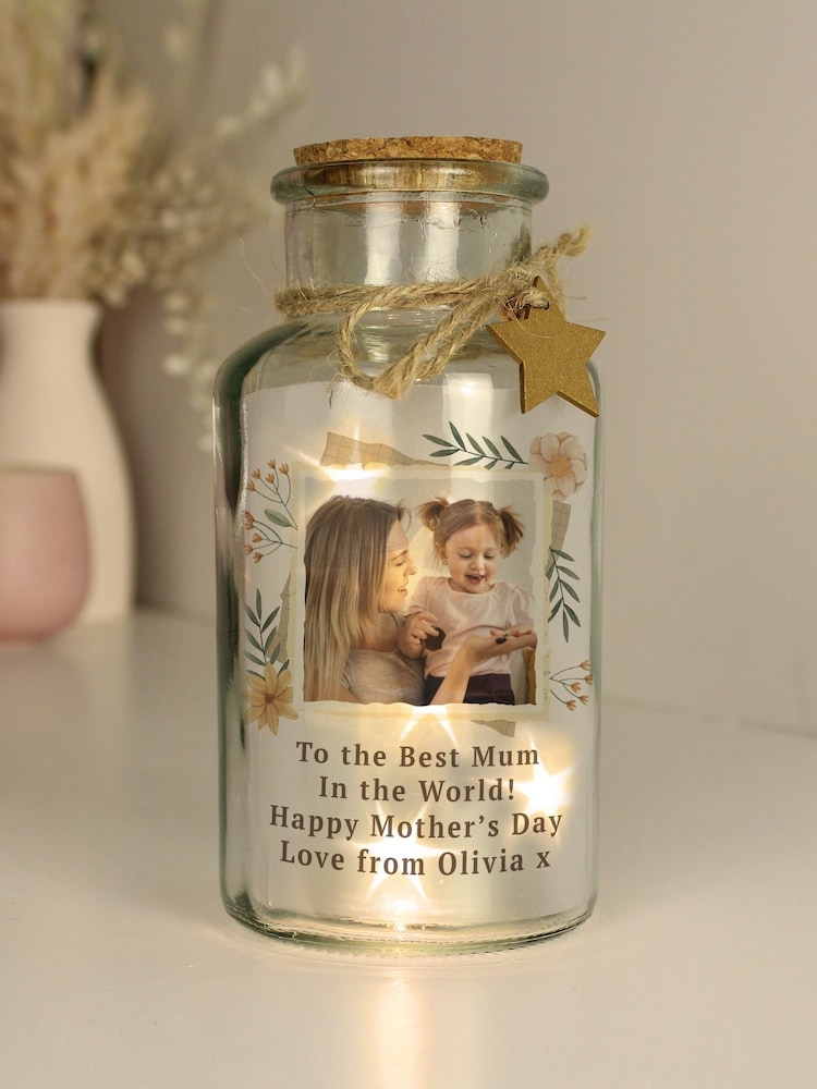 Personalised Photo Upload LED Light Up Jar by PMC - Image 1 of 4