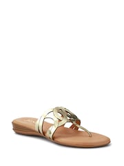 Dorado - Sandalias con tira en la punta de cuero color guayaba de Jones Bootmaker - Imagen 2 de 5