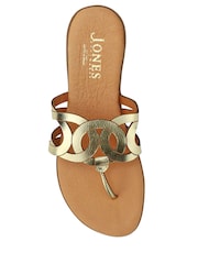 Dorado - Sandalias con tira en la punta de cuero color guayaba de Jones Bootmaker - Imagen 4 de 5
