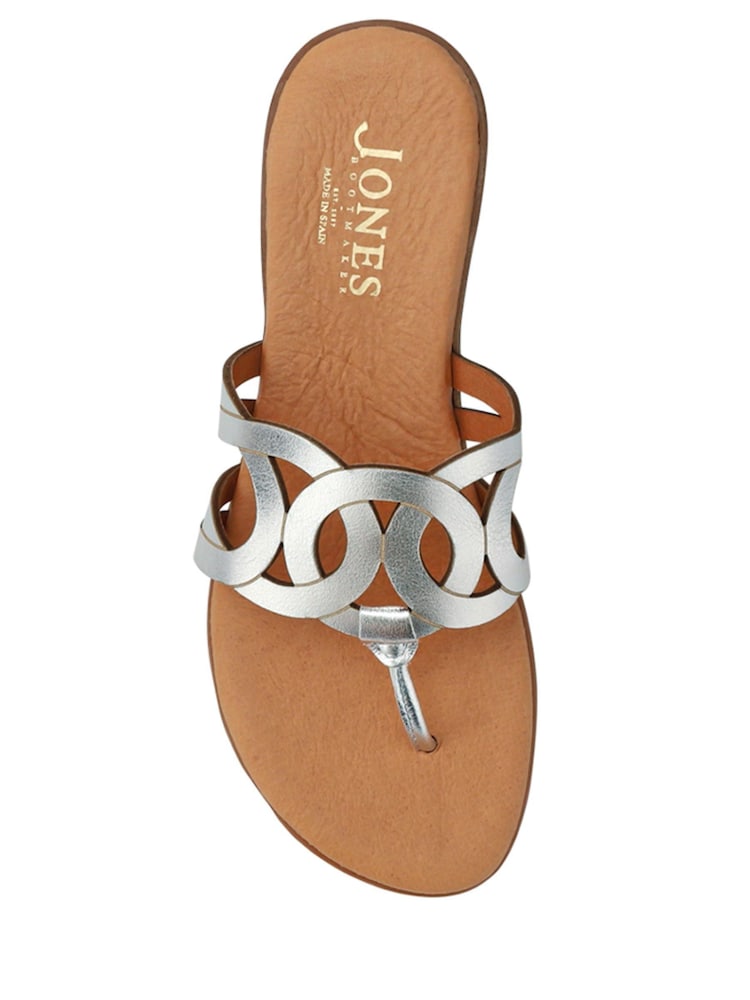 Jones Bootmaker Silver Guava Leather Toe-Post Sandals - Image 4 of 5