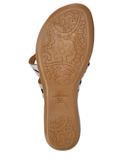 Plateado - Sandalias con tira en la punta de cuero color guayaba de Jones Bootmaker - Imagen 5 de 5