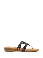 Negro - Sandalias con tira en la punta de cuero color guayaba de Jones Bootmaker - Imagen 1 de 5