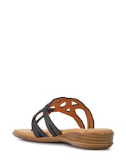 Negro - Sandalias con tira en la punta de cuero color guayaba de Jones Bootmaker - Imagen 3 de 5