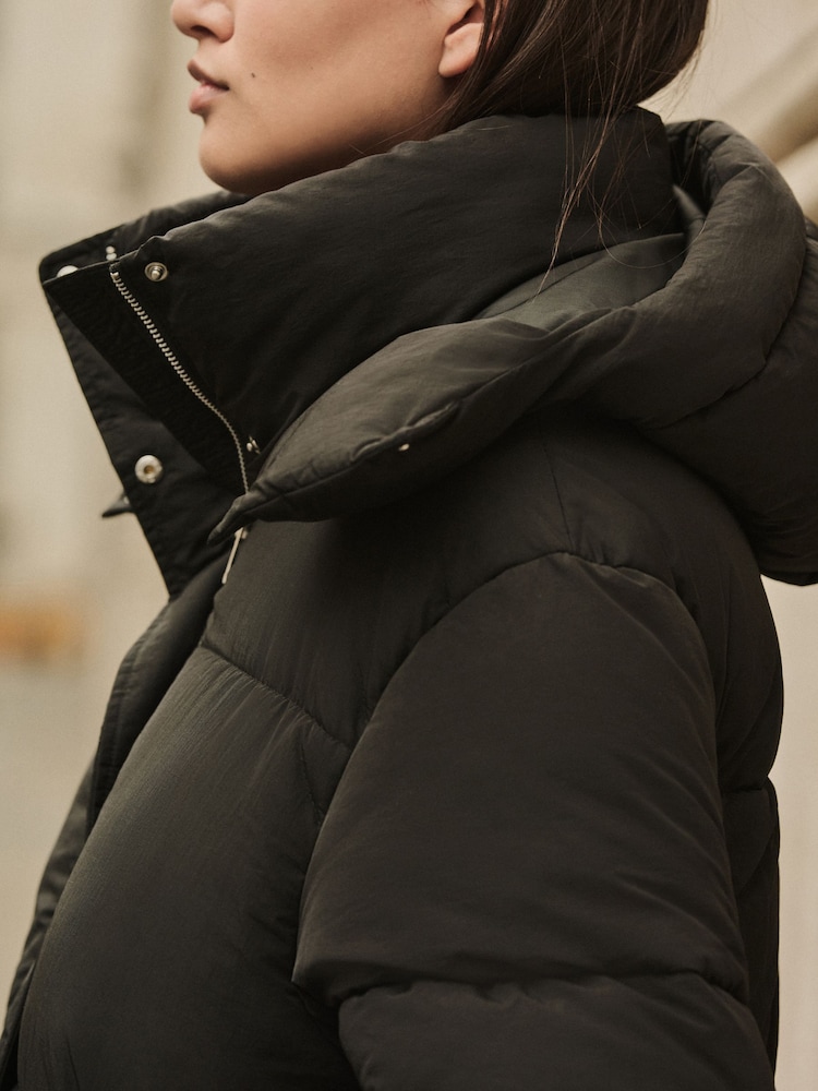 Buy Black Shower Resistant Long Padded Coat from the Next UK