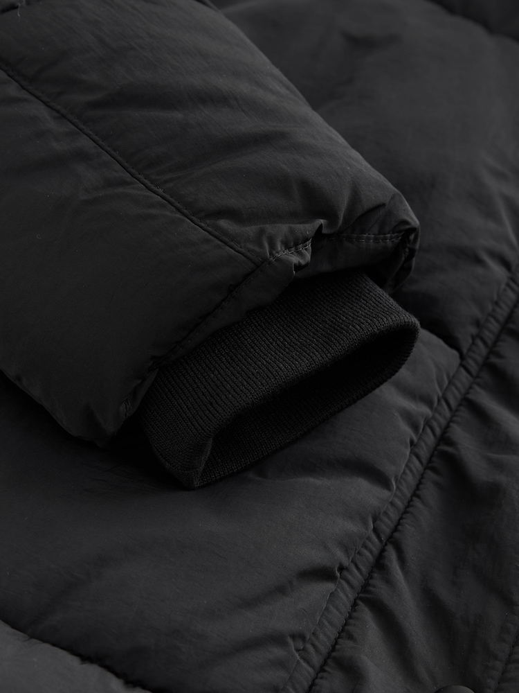 Black Long Padded Coat - Image 9 of 9