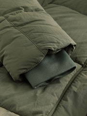 Khaki Green Shower Resistant Long Padded Coat - Image 12 of 13