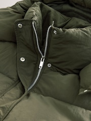 Khaki Green Long Padded Coat - Image 7 of 8