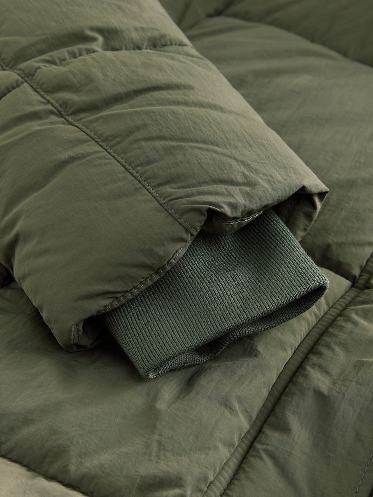 Khaki Green Long Padded Coat - Image 8 of 8 Khaki Green Long Padded Coat - Image 8 of 8