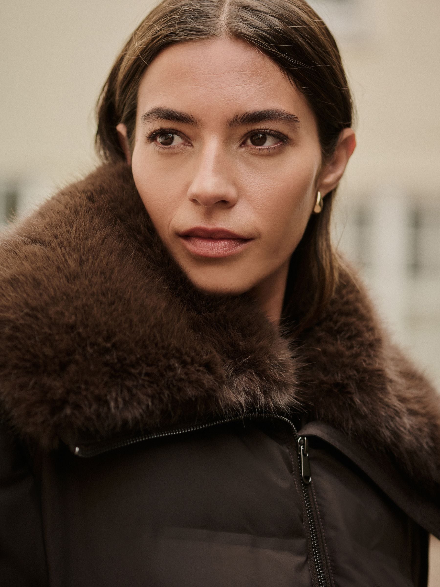 Buy Chocolate Brown Premium Longline Padded Coat with Faux Fur