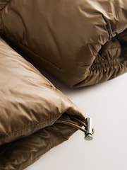 Olive Green High Shine Padded Coat - Image 10 of 10
