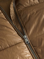 Olive Green High Shine Padded Coat - Image 9 of 10
