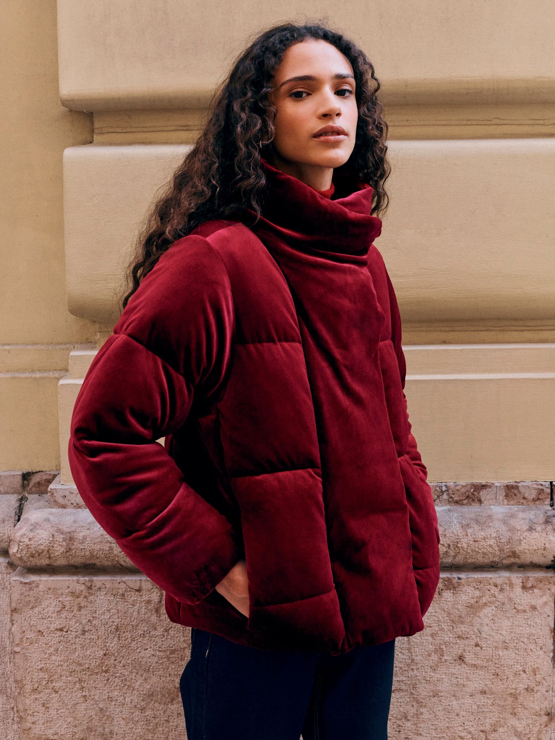 Buy Red Velvet Padded Coat from Next South Africa
