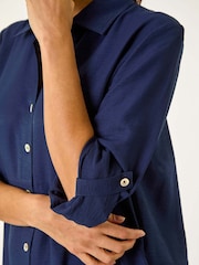 Roman Blue Button Through Shirt Midi Dress - Image 5 of 5