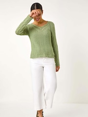 Roman Green Scallop Detail Knit Jumper - Image 2 of 5