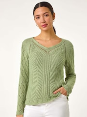 Roman Green Scallop Detail Knit Jumper - Image 4 of 5