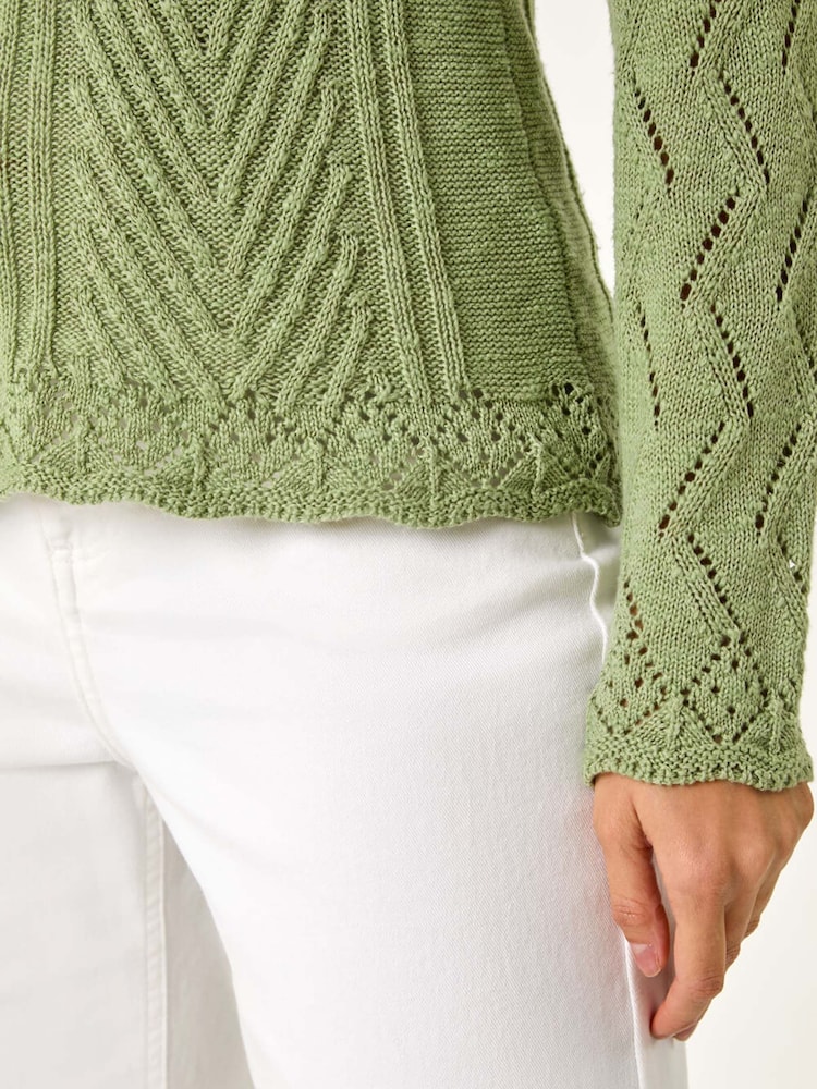 Roman Green Scallop Detail Knit Jumper - Image 5 of 5