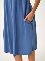 Roman Blue Plain Stretch T-Shirt Dress - Image 5 of 5