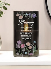 Personalised Wild Flowers Glass Led Candle by PMC - Image 1 of 4