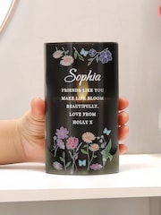 Personalised Wild Flowers Glass Led Candle by PMC - Image 3 of 4