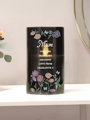 Personalised Wild Flowers Glass Led Candle by PMC - Image 4 of 4