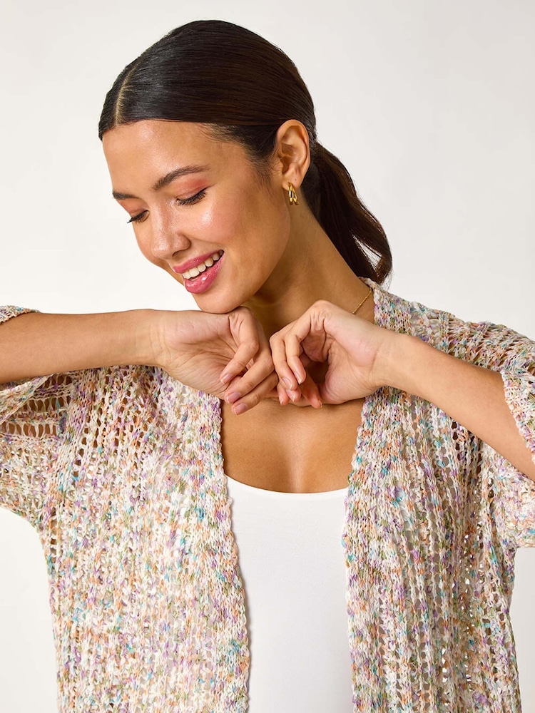 Roman Silver Stitch Detail Knit Cardigan - Image 1 of 5