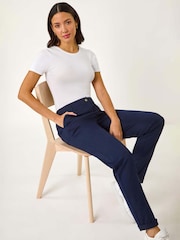 Roman Blue Plain Cotton Chino Trousers - Image 1 of 5