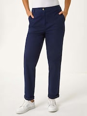 Roman Blue Plain Cotton Chino Trousers - Image 4 of 5