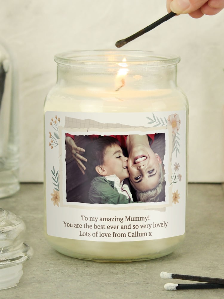 Personalised Photo Upload Large Candle Jar by PMC - Image 2 of 3