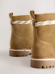 Tan Brown Forever Comfort® Faux Fur Lined Lace-Up Boots - Image 3 of 5
