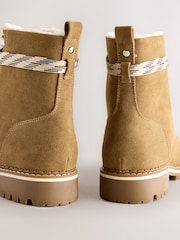 Tan Brown Forever Comfort® Faux Fur Lined Lace-Up Boots - Image 5 of 5