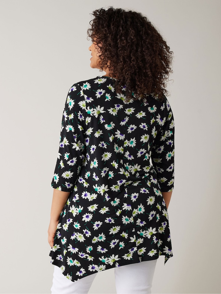 Schwarz - Evans V-Neck 3/4 Sleeve Tunic - Bild 2 von 4