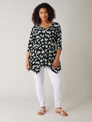 Schwarz - Evans V-Neck 3/4 Sleeve Tunic - Bild 3 von 4