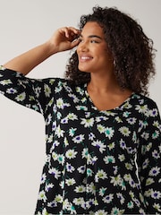 Schwarz - Evans V-Neck 3/4 Sleeve Tunic - Bild 4 von 4